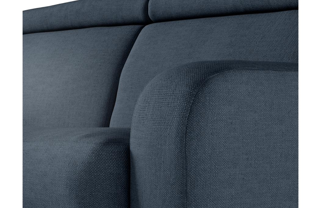 Canapé CAROLE convertible 3 places système couchage express avec têtières réglables en tissu