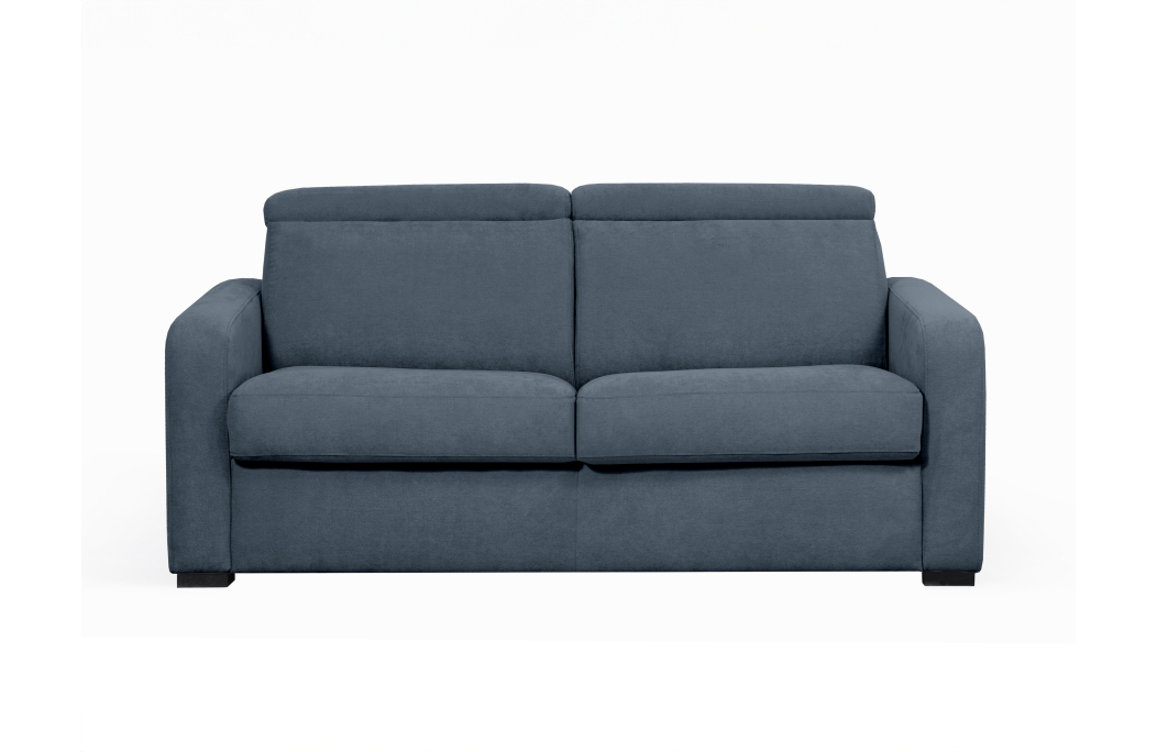 Canapé CAROLE convertible 3 places système couchage express avec têtières réglables en tissu