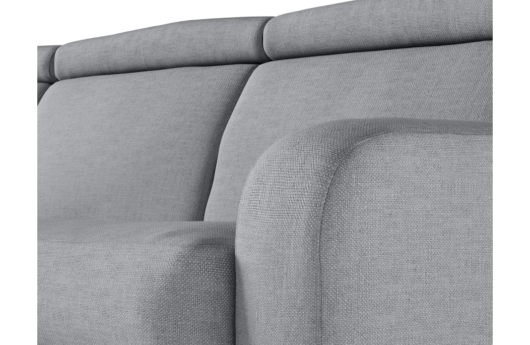 Canapé CAROLE d'angle convertible 4 places système couchage express avec têtières réglables en tissu