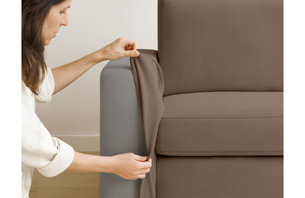 Canapé ADELE convertible 3 places système couchage express déhoussable en tissu