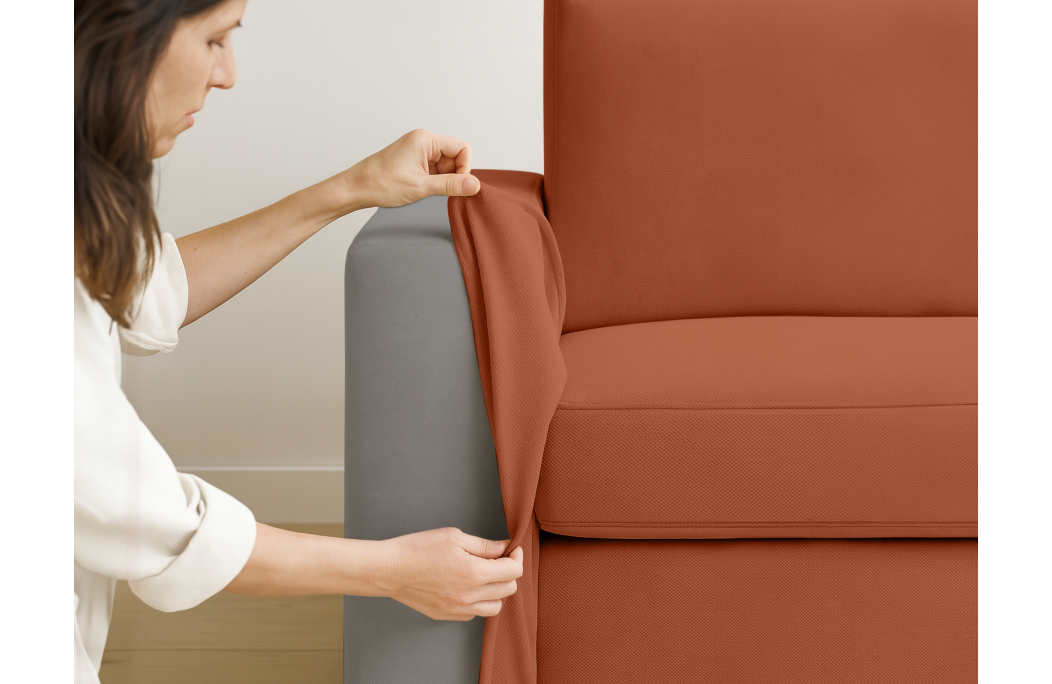 Canapé ADELE convertible 3 places système couchage express déhoussable en tissu