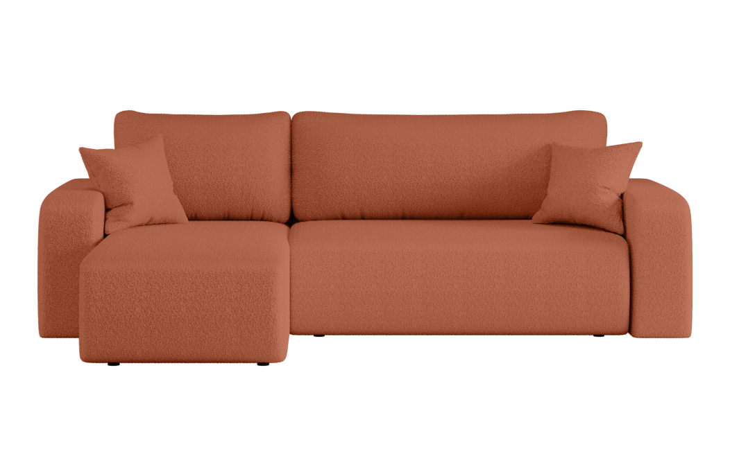 Canapé ALYA d'angle réversible et convertible 4 places en tissu bouclette