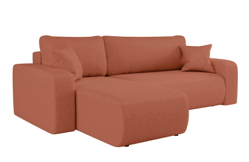 Canapé ALYA d'angle réversible et convertible 4 places en tissu bouclette
