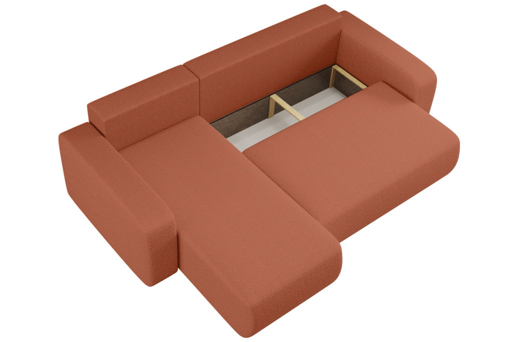 Canapé ALYA d'angle réversible et convertible 4 places en tissu bouclette