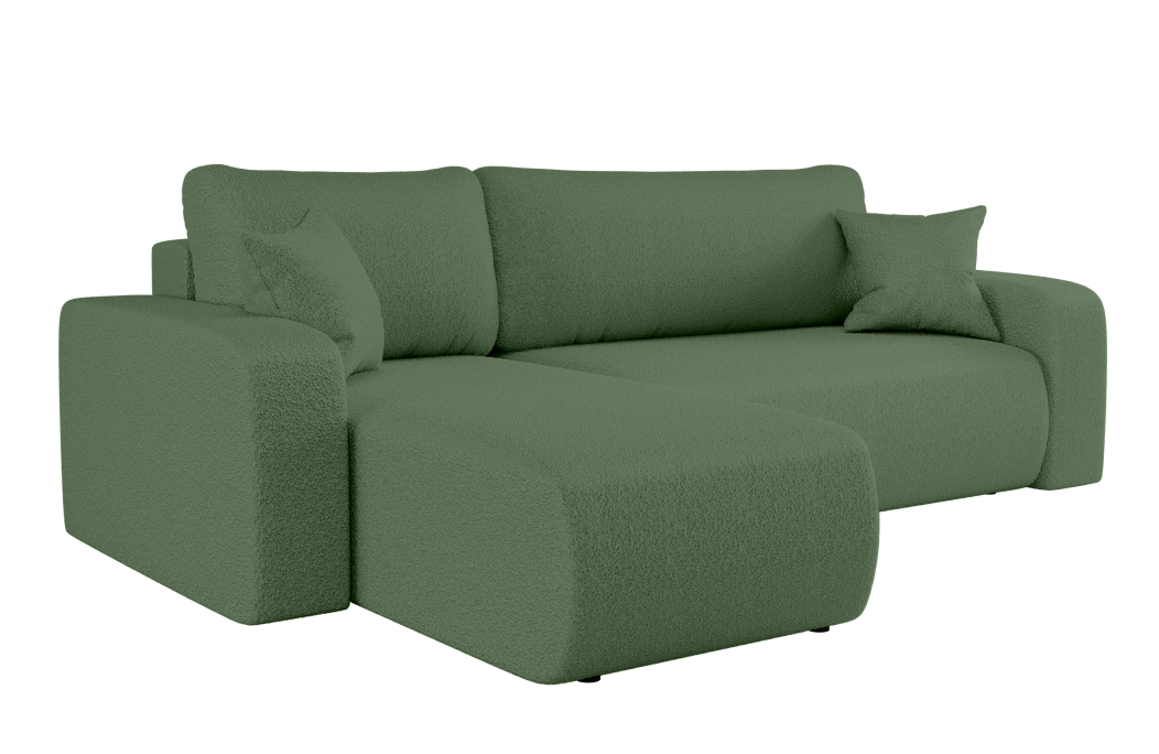 Canapé ALYA d'angle réversible et convertible 4 places en tissu bouclette