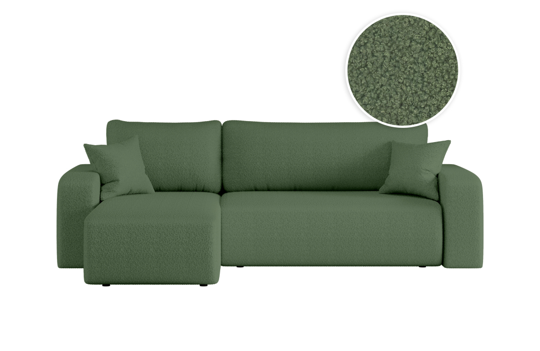 Canapé ALYA d'angle réversible et convertible 4 places en tissu bouclette
