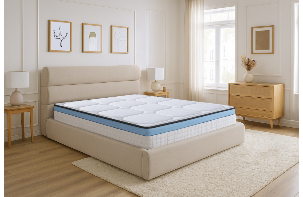 Matelas GEL FRESH en mousse à mémoire de forme MemoryTex+ mousse frozen gel - 27cm d'épaisseur