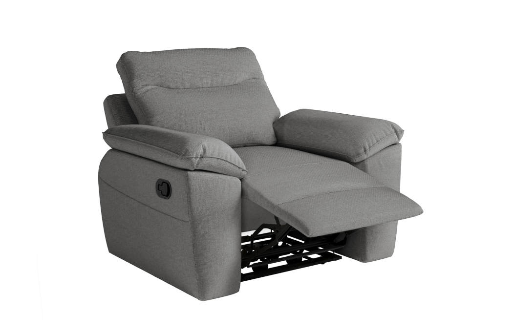 PACK - Canapé de relaxation ROSS manuel 3 places et fauteuil en tissu Easy Clean antitache