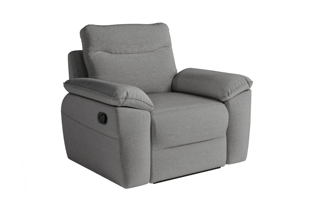 PACK - Canapé de relaxation ROSS manuel 3 places et fauteuil en tissu Easy Clean antitache