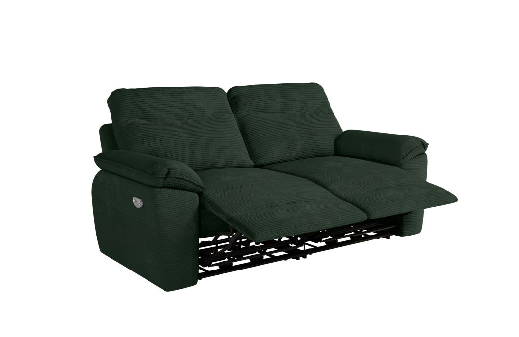 PACK - Canapé de relaxation ROSS électrique 3 places et fauteuil en velours côtelé