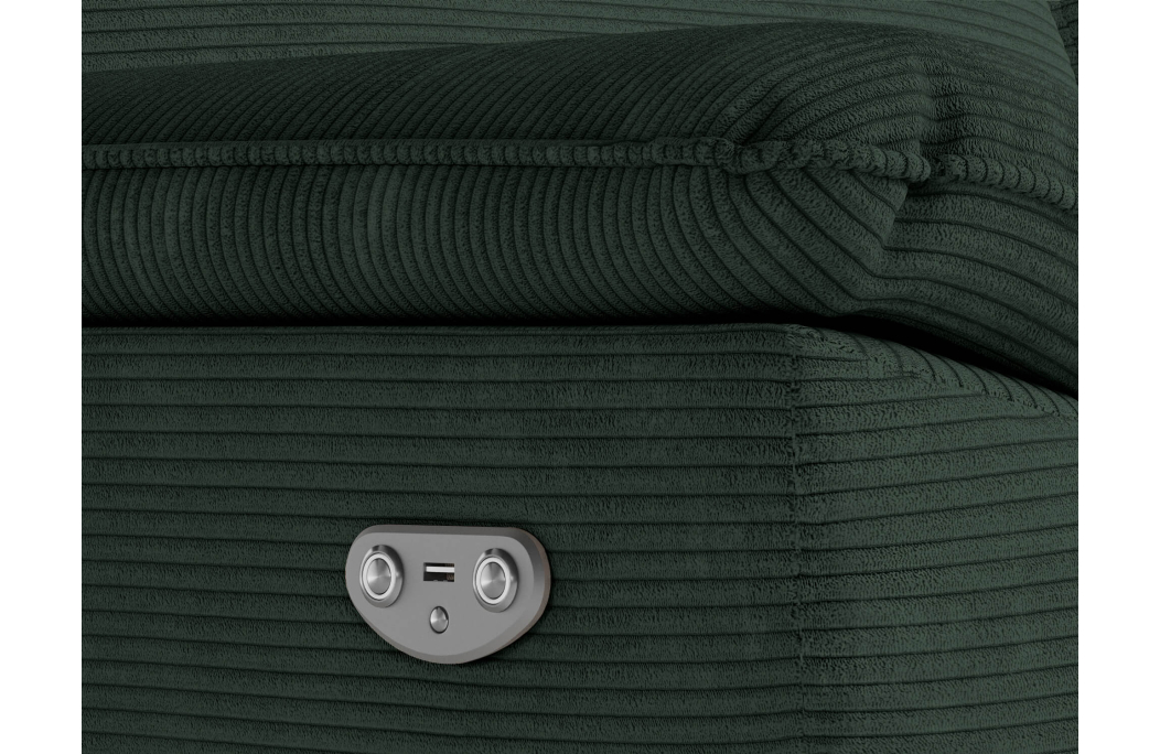PACK - Canapé de relaxation ROSS électrique 3 places et fauteuil en velours côtelé