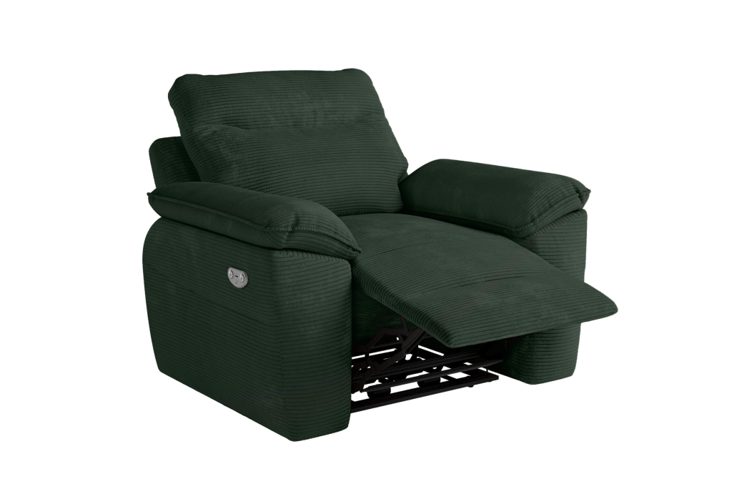 PACK - Canapé de relaxation ROSS électrique 3 places et fauteuil en velours côtelé