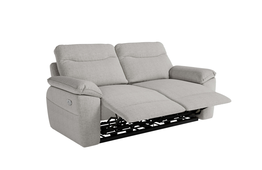 PACK - Canapé de relaxation ROSS électrique 3 places et fauteuil en tissu texturé 3D