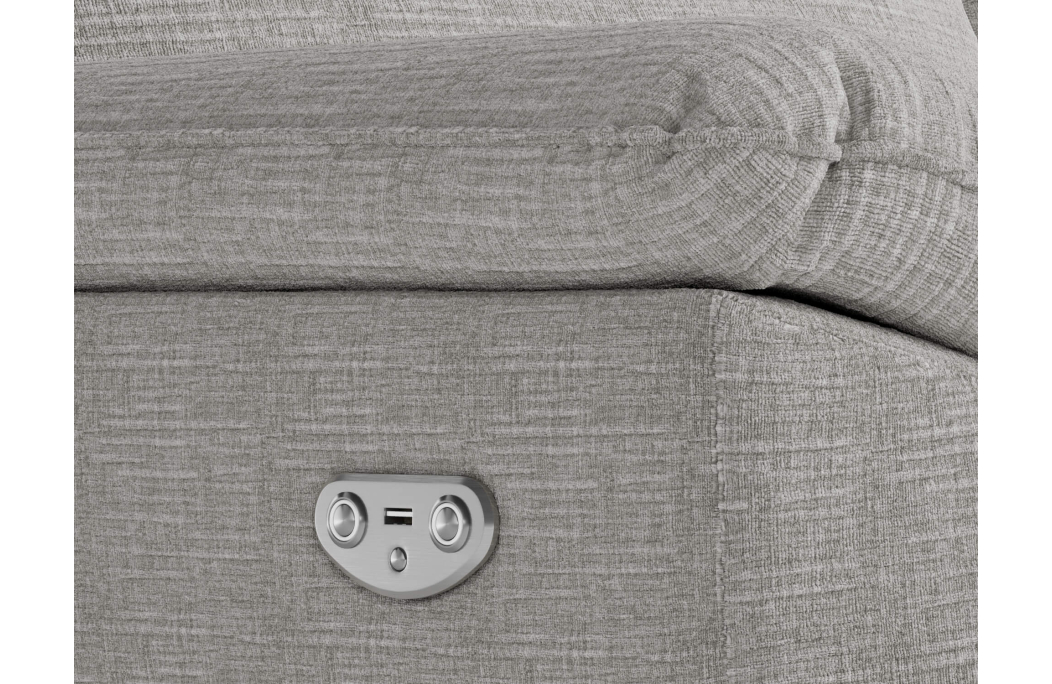 PACK - Canapé de relaxation ROSS électrique 3 places et fauteuil en tissu texturé 3D