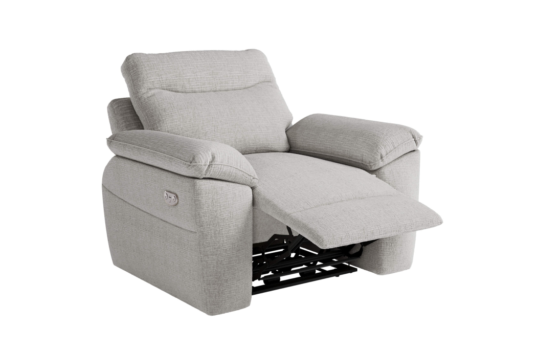 PACK - Canapé de relaxation ROSS électrique 3 places et fauteuil en tissu texturé 3D