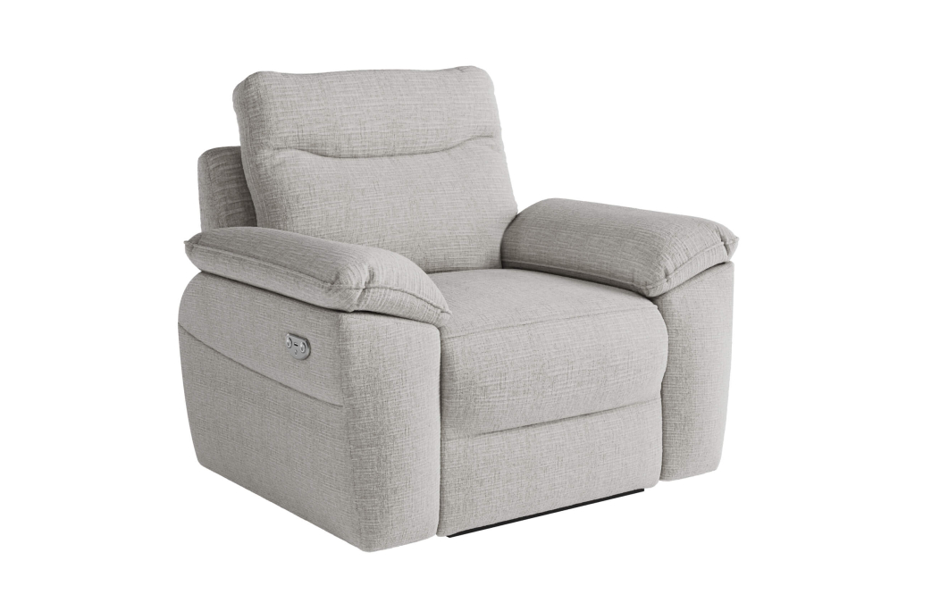 PACK - Canapé de relaxation ROSS électrique 3 places et fauteuil en tissu texturé 3D