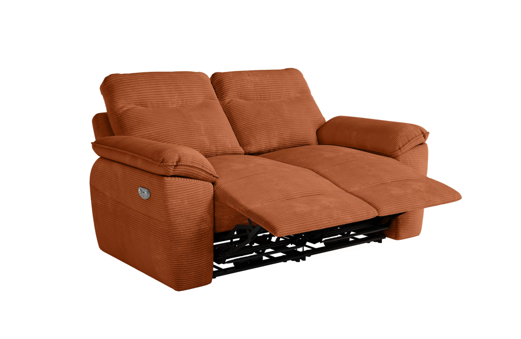 PACK - Canapé de relaxation ROSS électrique 2 places et fauteuil en velours côtelé
