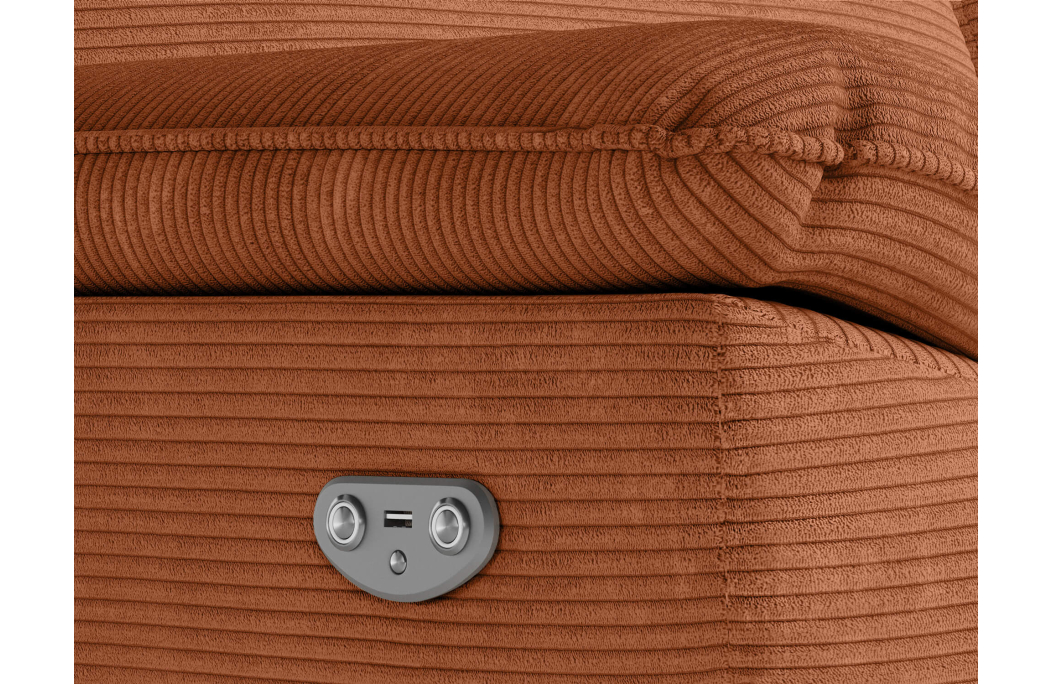 PACK - Canapé de relaxation ROSS électrique 2 places et fauteuil en velours côtelé