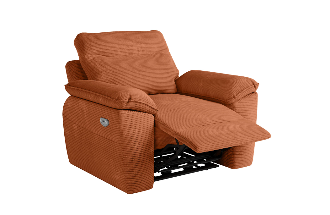 PACK - Canapé de relaxation ROSS électrique 2 places et fauteuil en velours côtelé