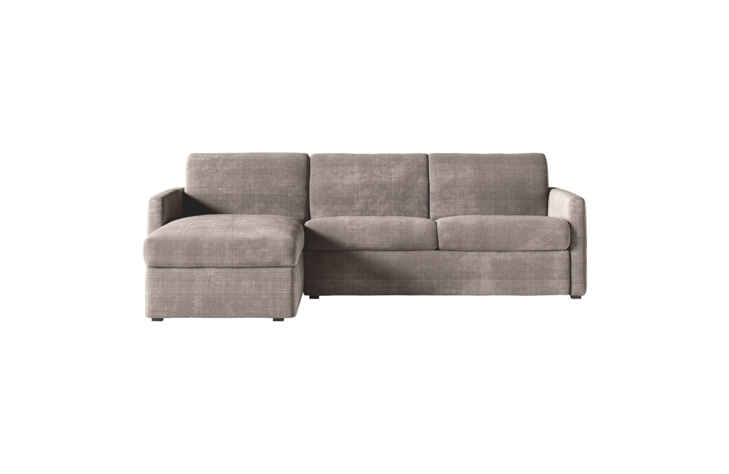 Canapé d'angle réversible convertible express 4 places AGATHE couchage quotidien en tissu chenille