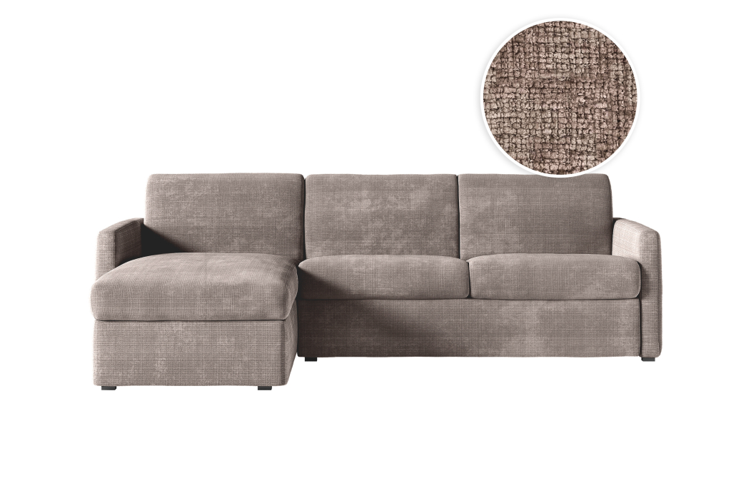 Canapé d'angle réversible convertible express 4 places AGATHE couchage quotidien en tissu chenille