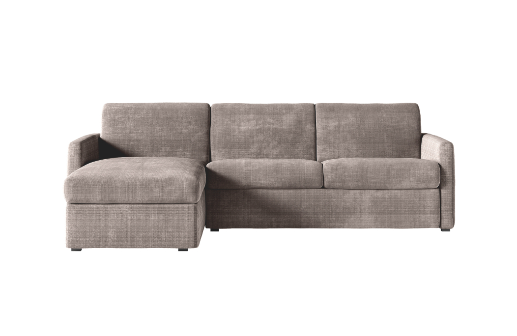 Canapé d'angle réversible convertible express 4 places AGATHE couchage quotidien en tissu chenille