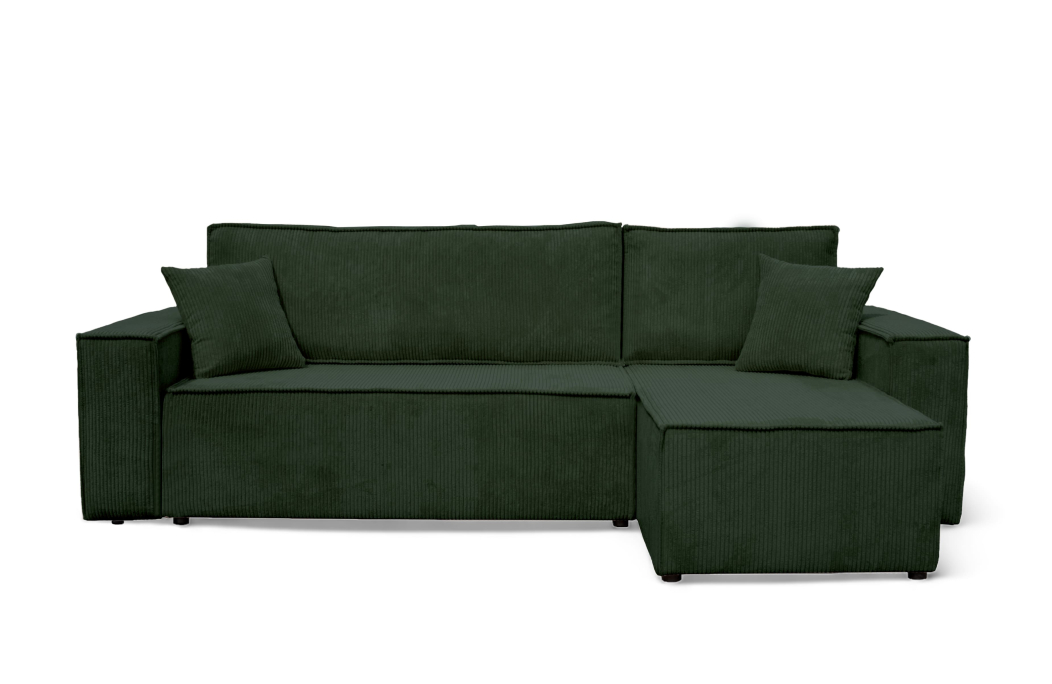 Canapé FARAH d'angle convertible et réversible 4 places en velours côtelé