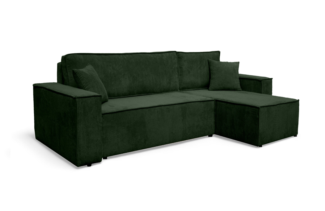 Canapé FARAH d'angle convertible et réversible 4 places en velours côtelé