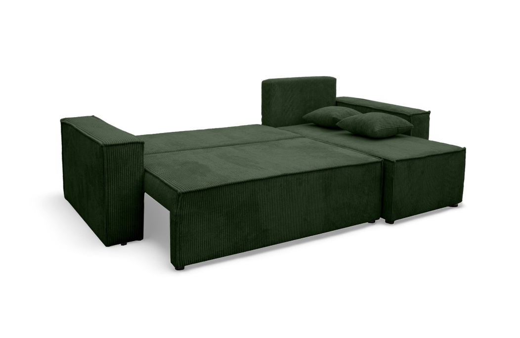Canapé FARAH d'angle convertible et réversible 4 places en velours côtelé