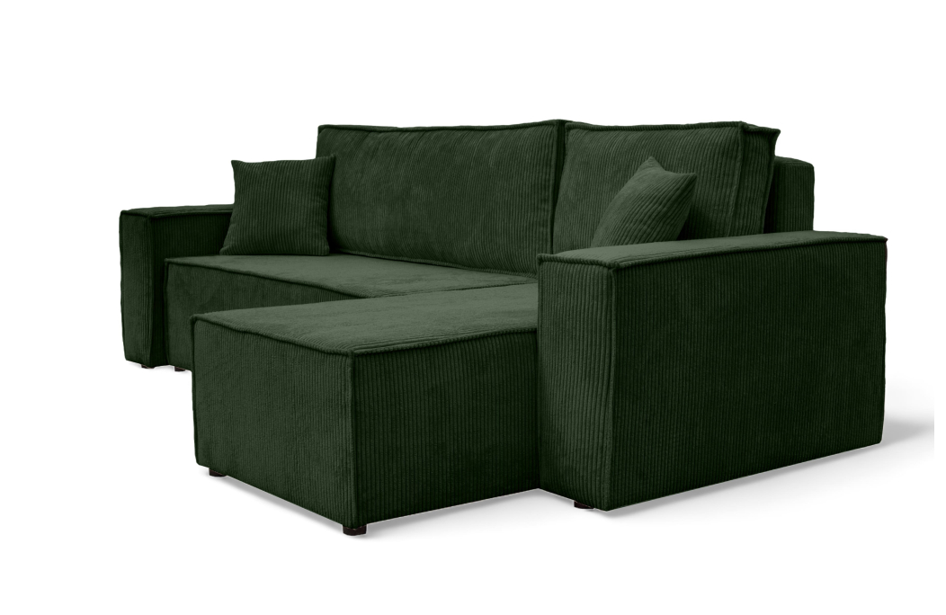 Canapé FARAH d'angle convertible et réversible 4 places en velours côtelé