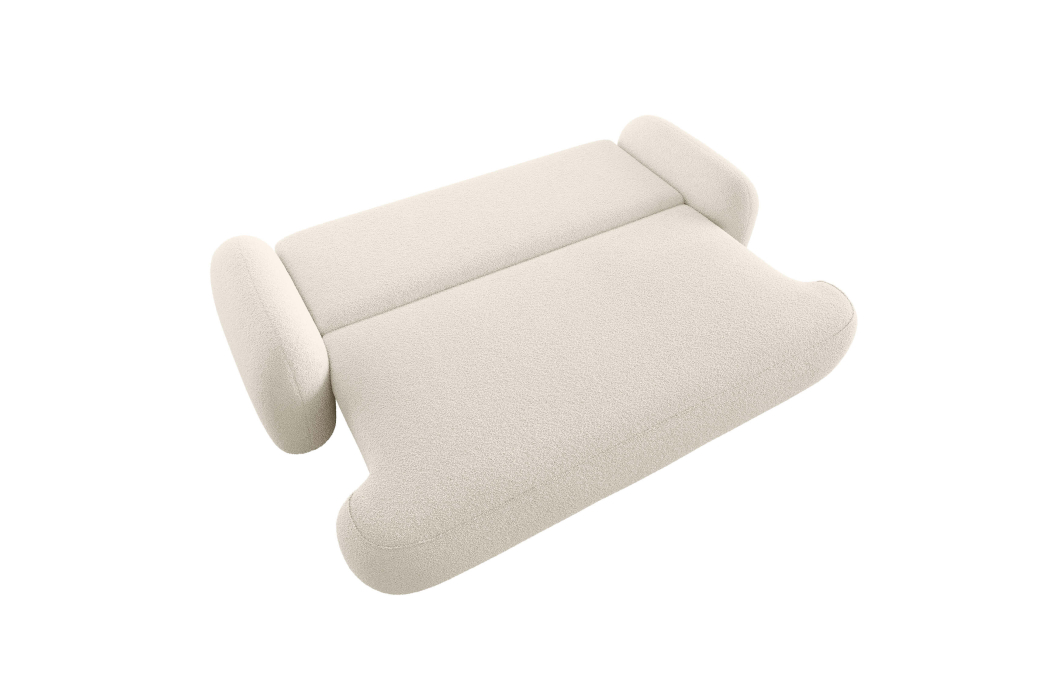 Canapé convertible 3 places MILLY avec coffre en tissu bouclette