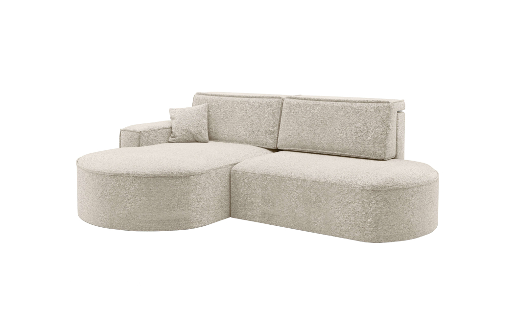 Canapé d'angle convertible 4 places MARLO en tissu chenille