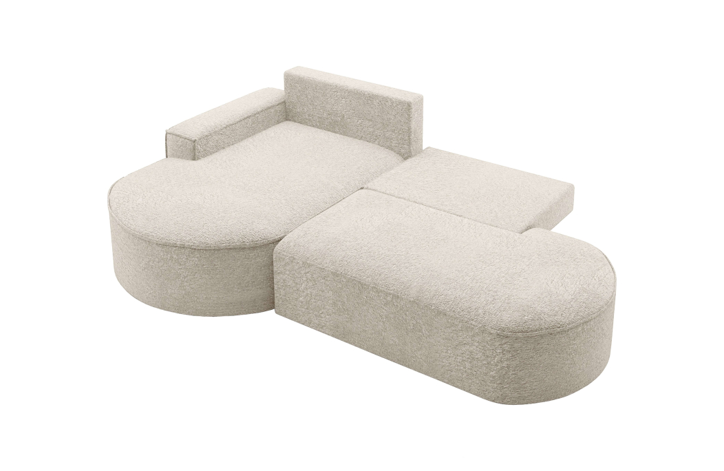 Canapé d'angle convertible 4 places MARLO en tissu chenille