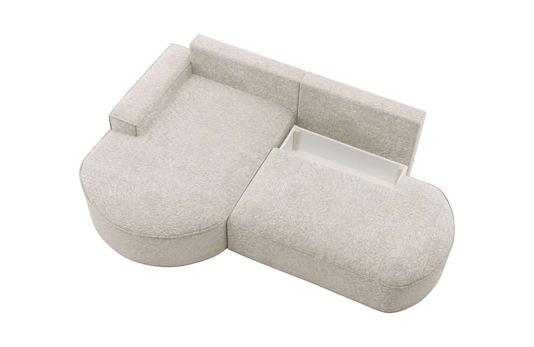 Canapé d'angle convertible 4 places MARLO en tissu chenille