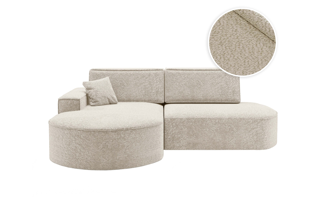 Canapé d'angle convertible 4 places MARLO en tissu chenille