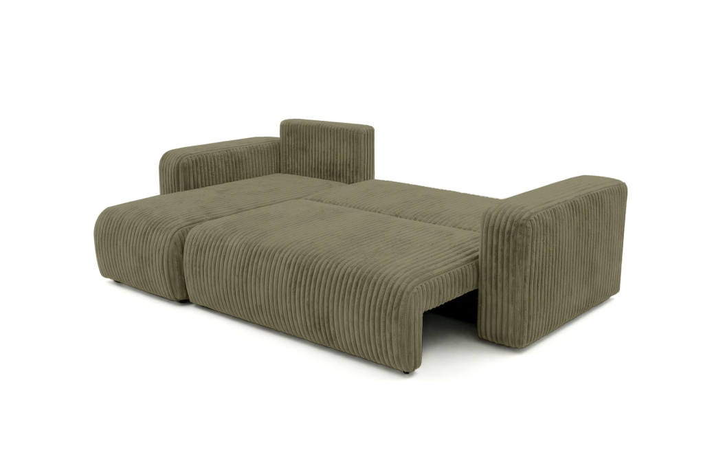 Canapé d'angle convertible et réversible 4 places ALYA en velours cotelé épais
