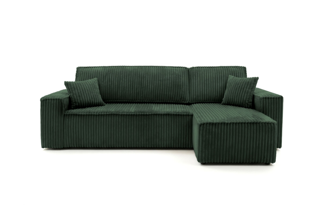 Canapé d'angle convertible et réversible 4 places FARAH en velours cotelé épais