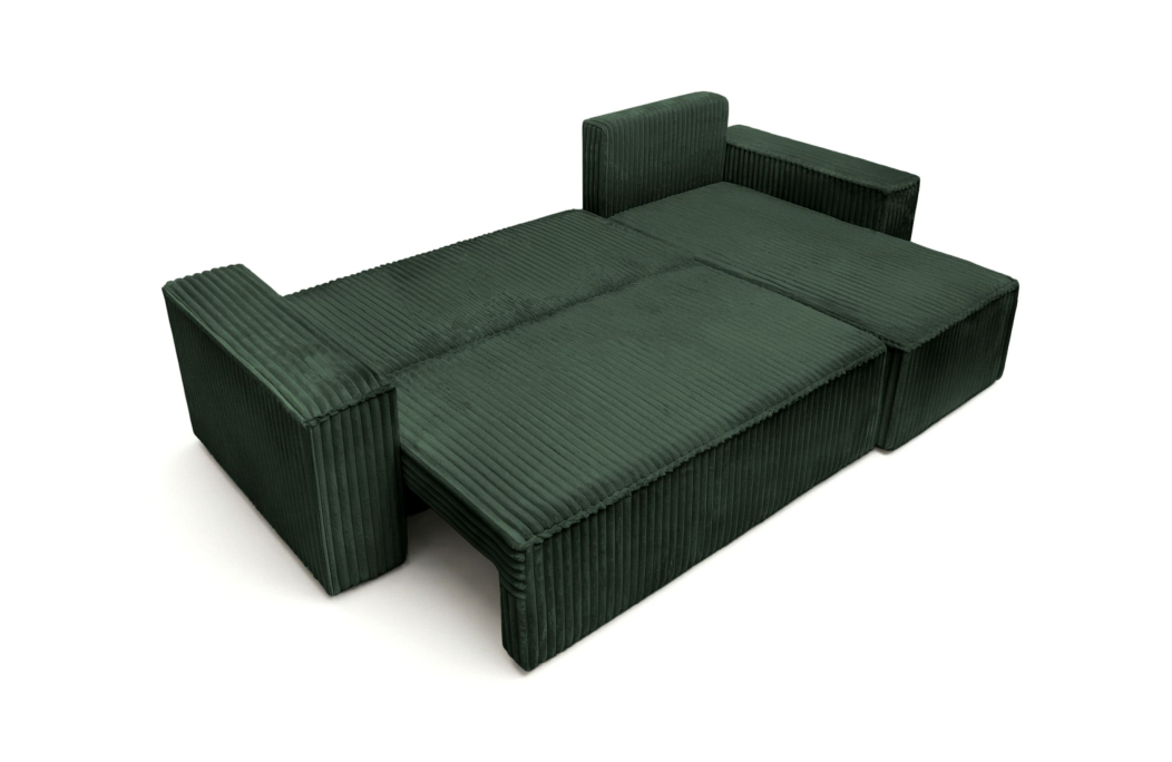 Canapé d'angle convertible et réversible 4 places FARAH en velours cotelé épais