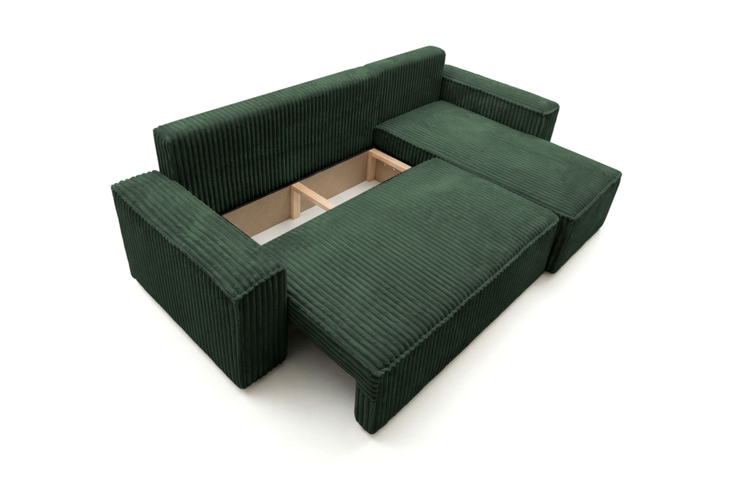 Canapé d'angle convertible et réversible 4 places FARAH en velours cotelé épais