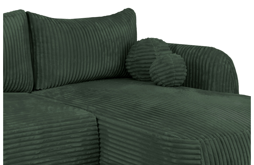 Canapé d'angle convertible 5 places FABIO en velours côtelé épais