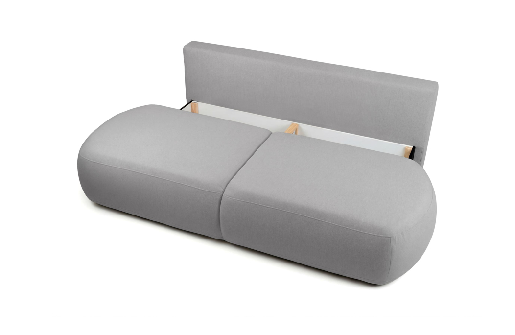 Canapé convertible droit 4 places FABIO en tissu texturé
