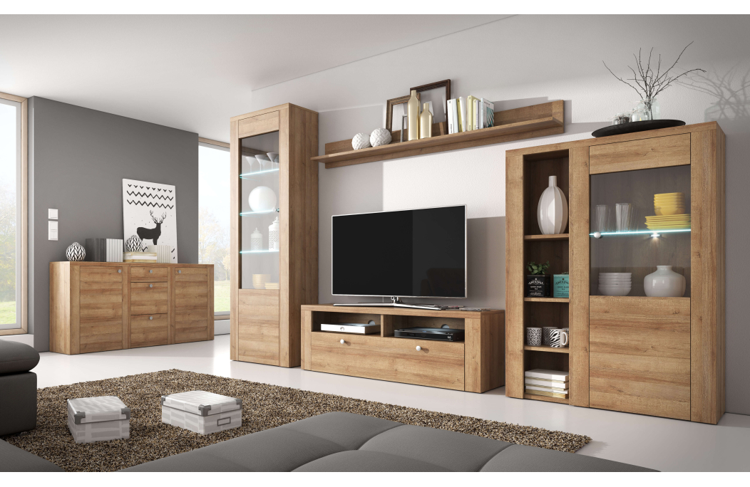 Buffet VOLTIA avec 1 porte vitrée - 100cm
