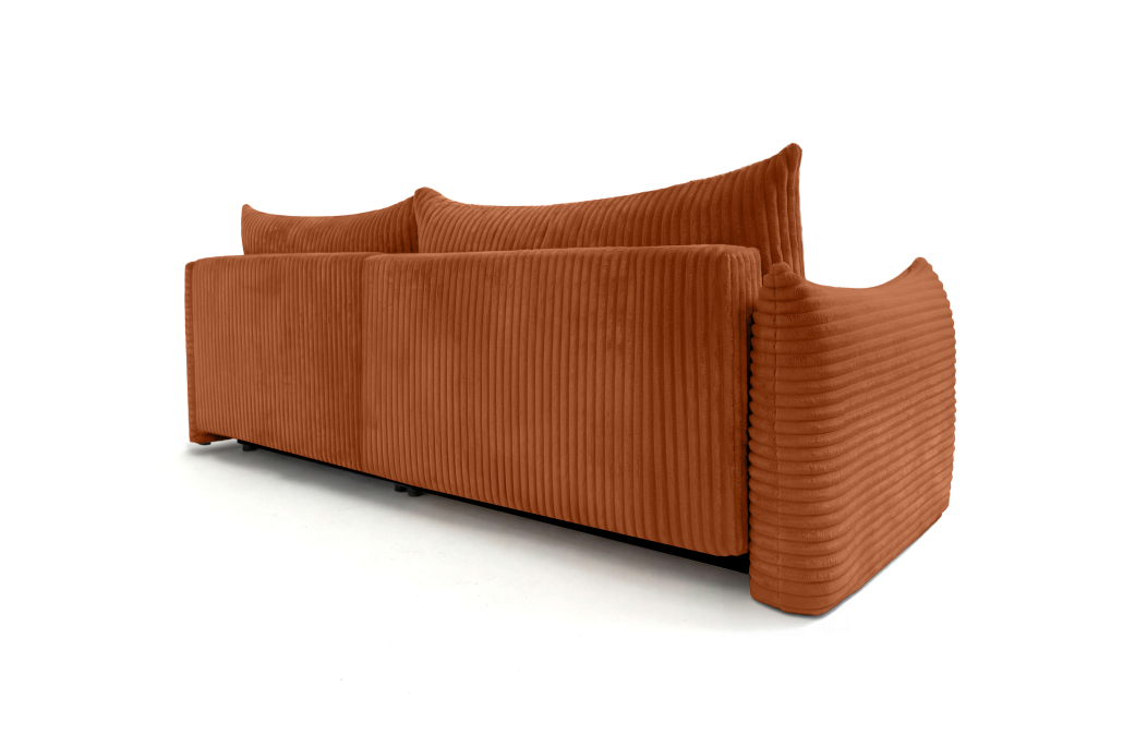 Canapé d’angle LYSIA réversible et convertible 4 places en velours côtelé