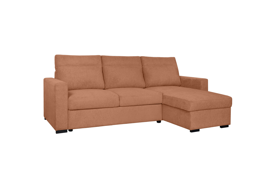 Canapé d’angle réversible SOLARO convertible avec coffre en tissu