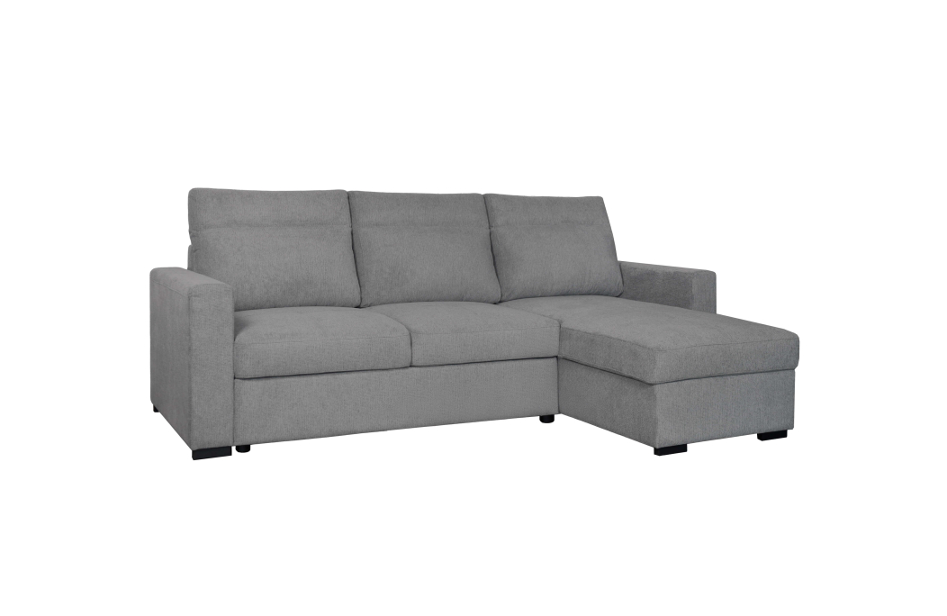 Canapé d’angle réversible SOLARO convertible avec coffre en tissu