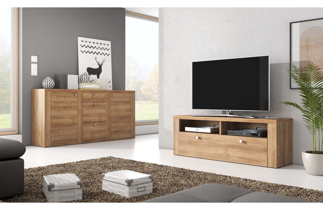 Meuble TV VOLTIA avec 2 portes et 1 niche