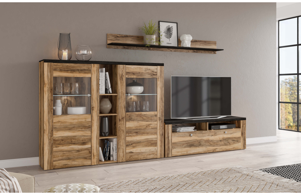Meuble TV VOLTIA avec 2 portes et 1 niche