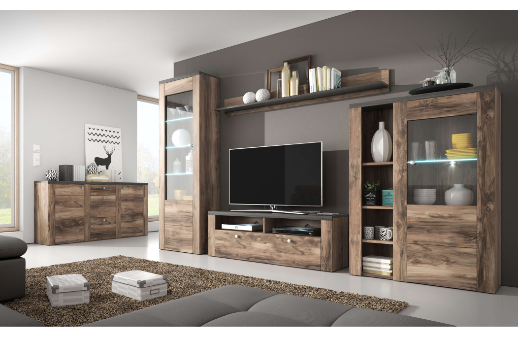 Meuble TV VOLTIA avec 2 portes et 1 niche