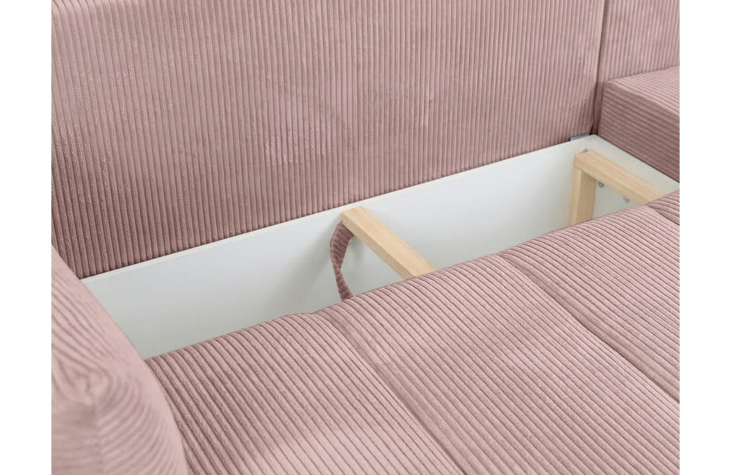 Canapé d'angle LYSIA MINI réversible et convertible en velours côtelé