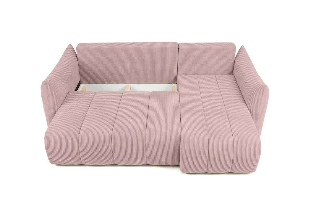 Canapé d'angle LYSIA MINI réversible et convertible en velours côtelé